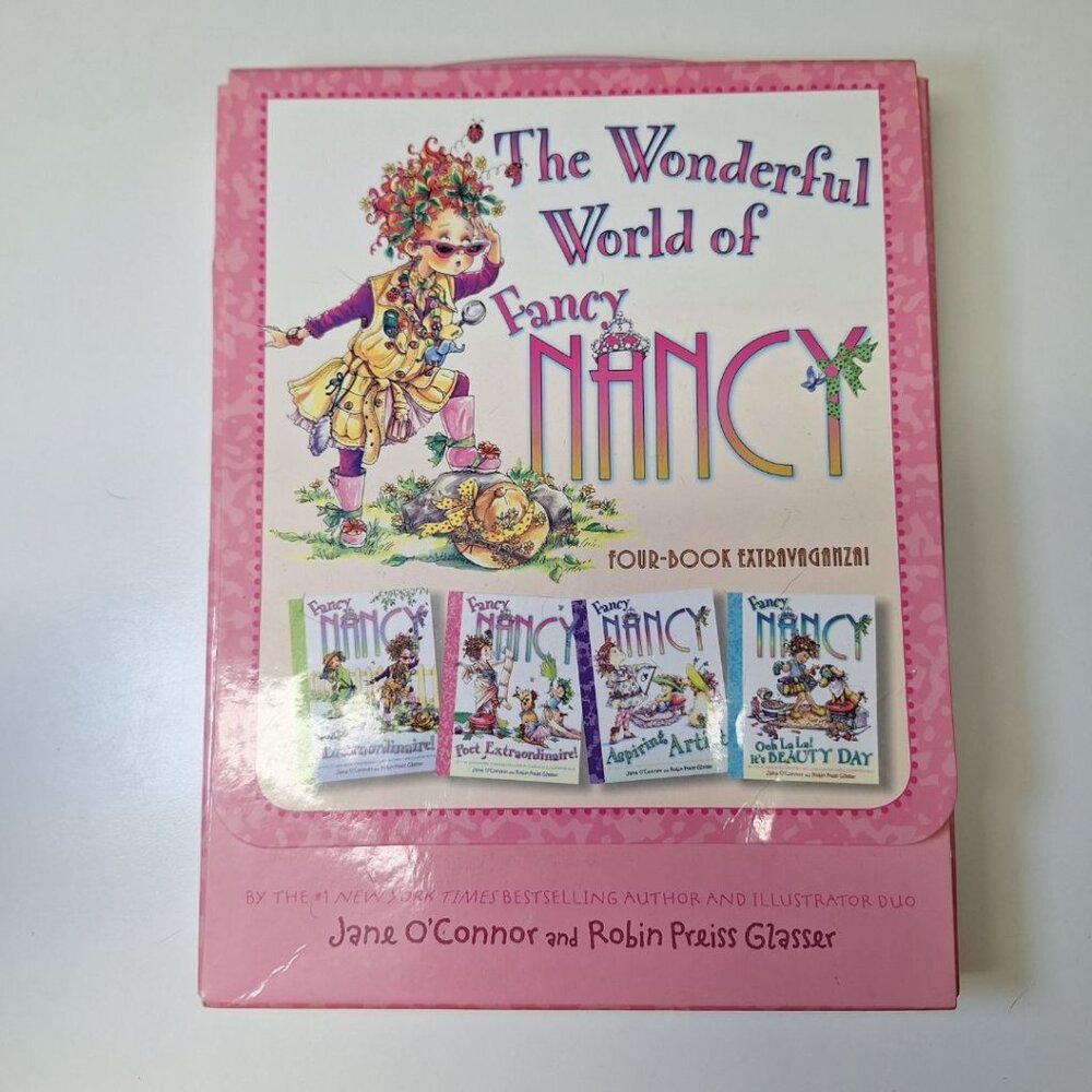 Fancy Nancy Book Set Handle Case Four Set Wonderful World Girl Kids Children Art